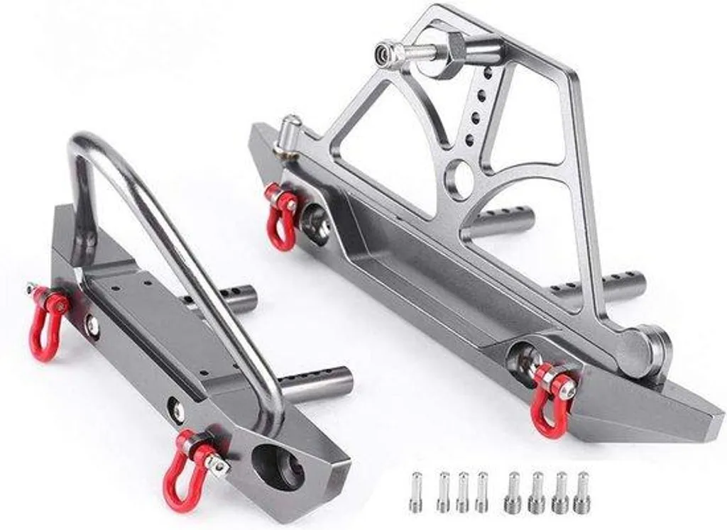 Pare-chocs métal RC 1/10 avec support de roue secours et LED intégrées