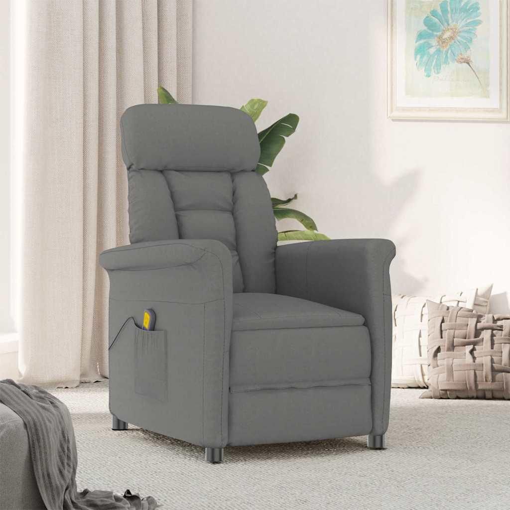 vidaXL Massagesessel Dunkelgrau 96,5 x 70,5 x 95 cm Mikrofaser