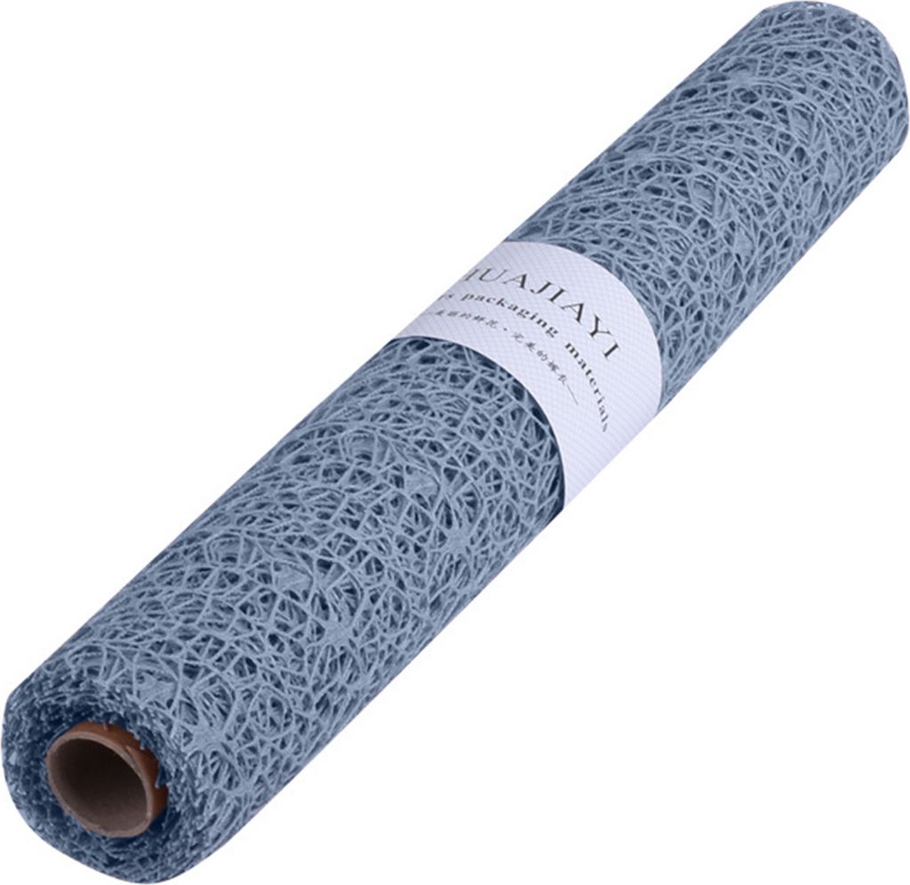 1 Rolle Blumenverpackungsnetz, ausgehöhlt, klare Textur, exquisite DIY-Blumenstraußverpackungsgaze, Party-Versorgung, blau