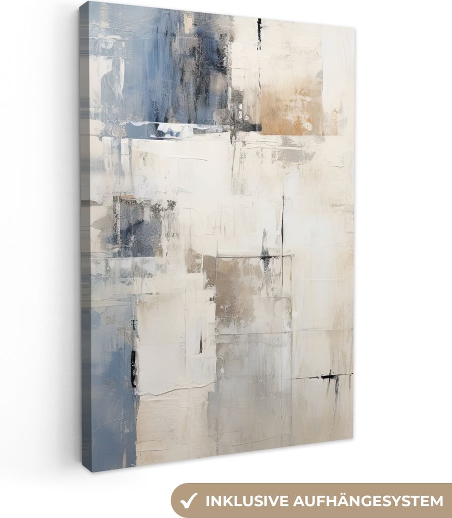 MuchoWow - Leinwandbilder - Aquarell - Abstrakt - Kunst, Wandbild, Wanddeko Bilder Wohnzimmer, 80x120 cm