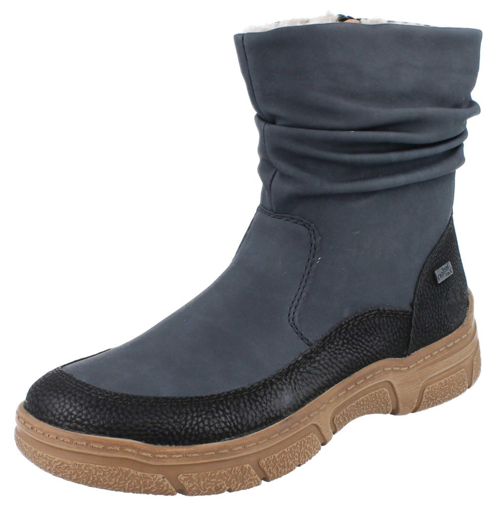 RIEKER  Damen Kurzstiefel blau Kunstleder - Größe: 42 Produktbild 