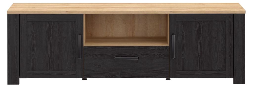 Lowboard >BOHOL< in Eiche Nachbildung / Cabezone - 166,1x51,8x42cm (BxHxT)