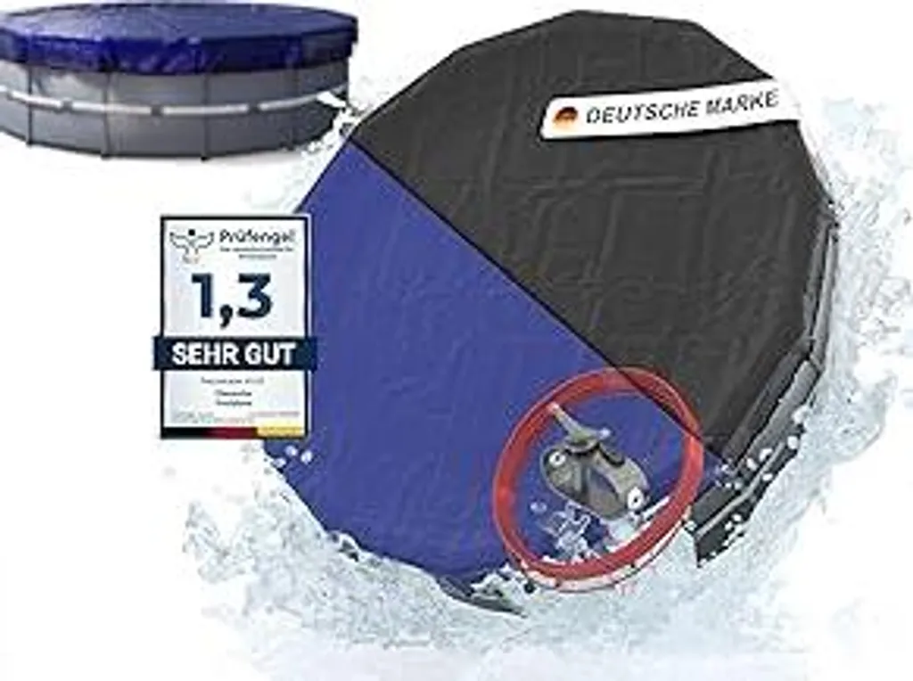 Copertura per piscina rotonda 366 cm (per piscine Ø 320-366 cm) | Telo di copertura 2 in 1 per piscina in materiale PE 200 g/m² | Telo per piscina Telo solare per piscina rotonda per estate e inverno | Copertura per piscina Ø 420 cm - 1