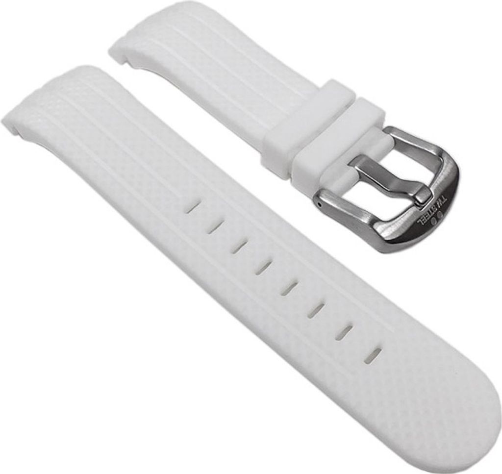 TW STEEL Ersatzband 22mm Kautschuk weiß mit Edelstahlschließe TW94