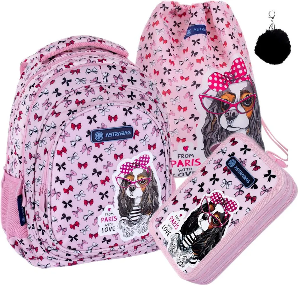 Sac à dos scolaire Astra Sweet Dog 3in1 pour l'école primaire CP-CE2