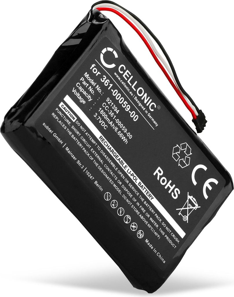 CELLONIC 1x Akku für Navigation Kompatibel mit Garmin Zumo 390LM, Zumo 350, zumo 340LM, 361-00059-00 - (1800mAh, 3.7V)