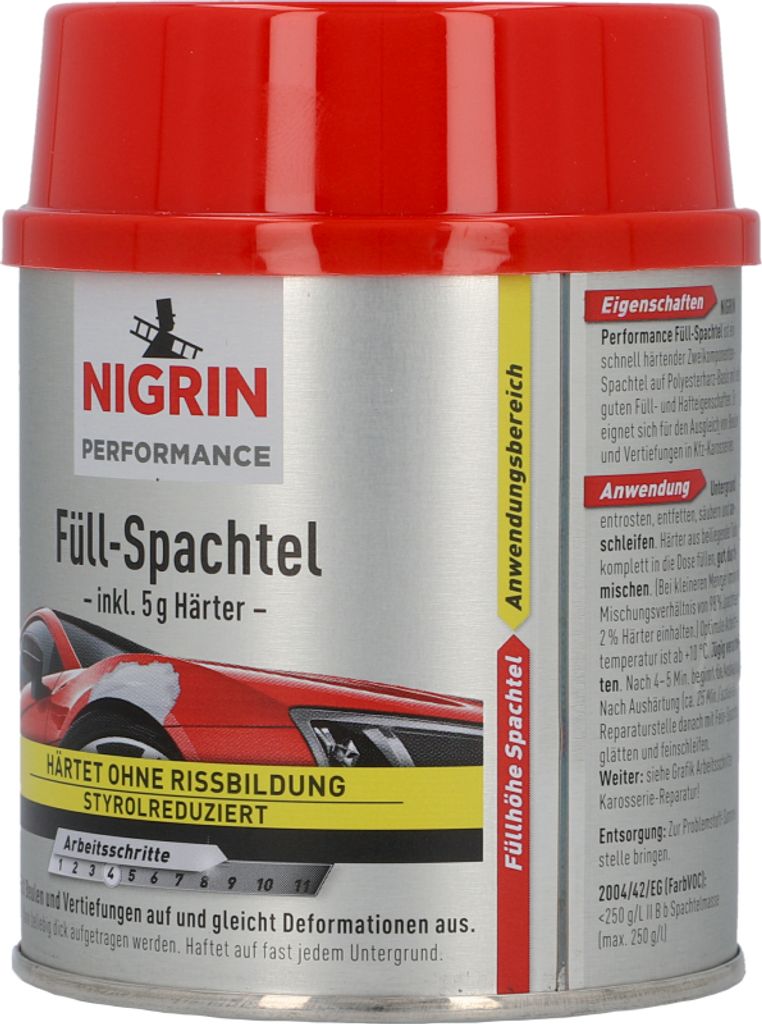 NIGRIN Performance Füll-Spachtel 250g inkl 5g Härter Produktbild 2