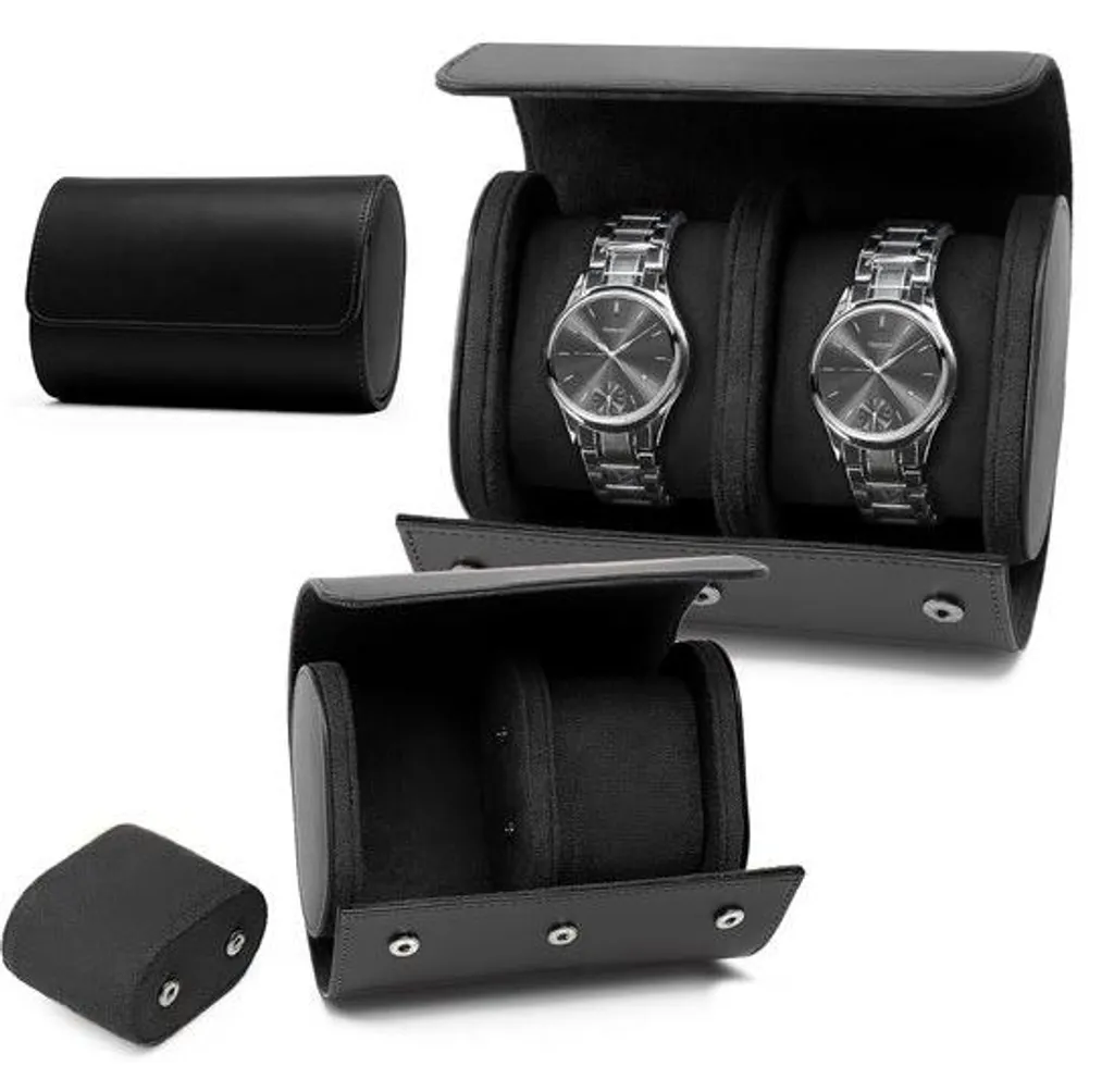 Marmotte de voyage pour montre en cuir PU, format compact pour bagage