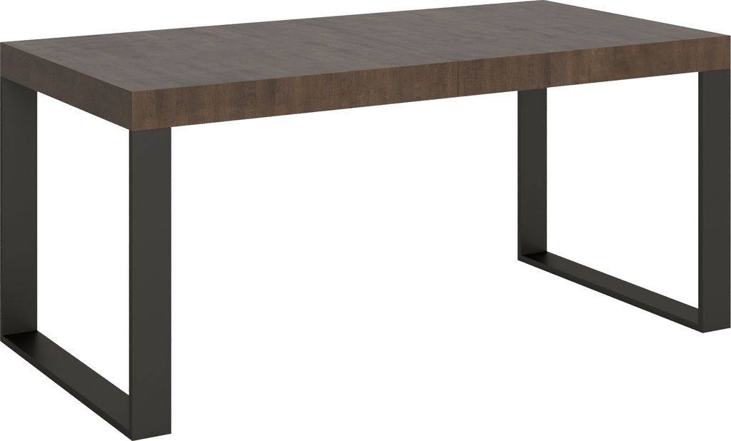 Ausziehbarer Tisch 90x180/440 cm Tecno Premium Walnuss Anthrazit Gestell