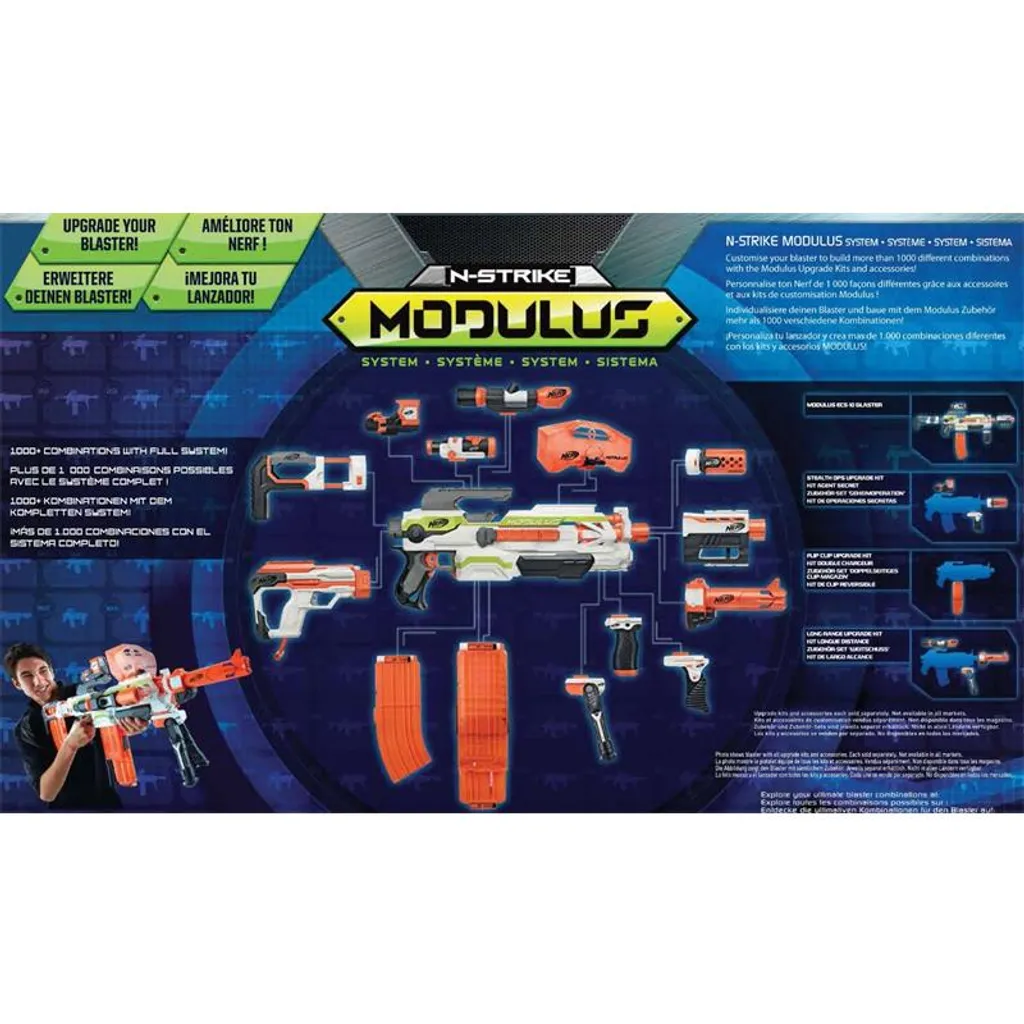 Blaster Motorisé Nerf N-Strike Elite XD Modulus et Chargeur de 10 Fléchettes