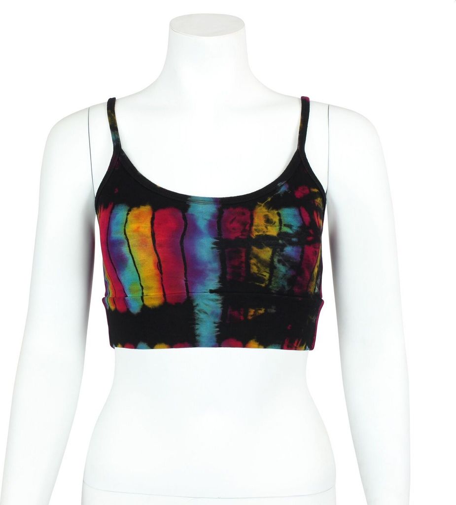 Sports Bra - Crop Top - Batik - Birch - schwarz - bunt
