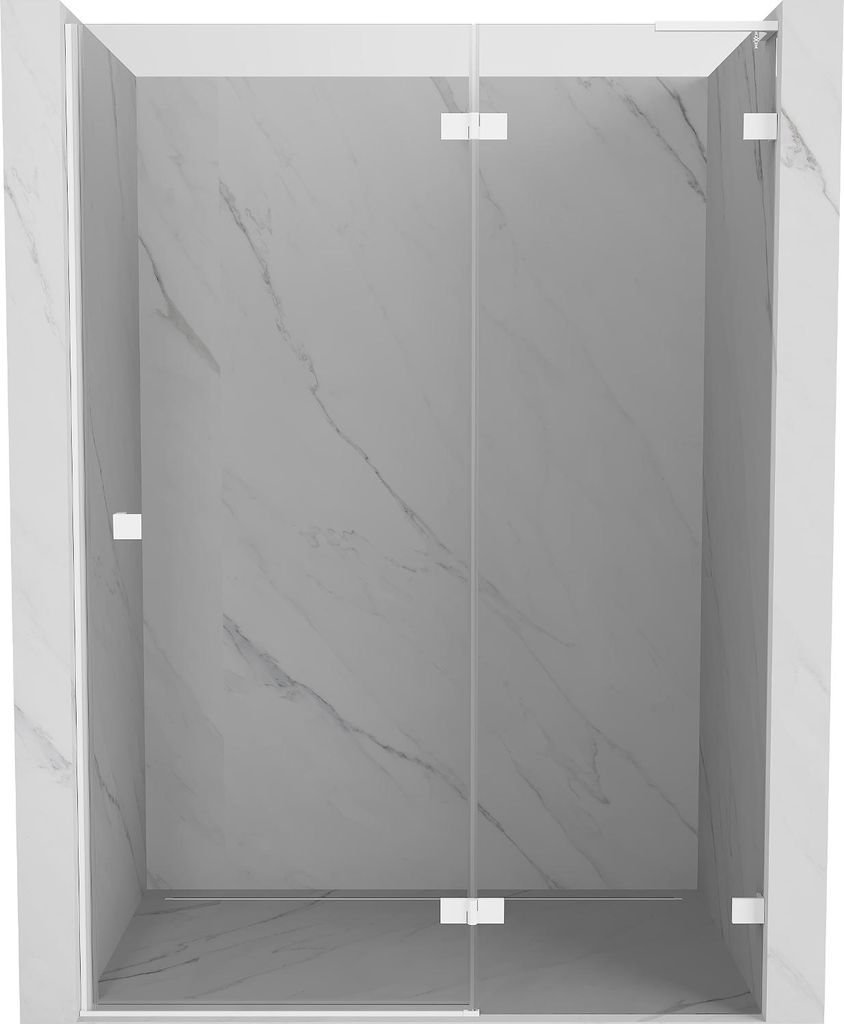 Mexen Lunar L Duschschwenktür rechts 135 cm, transparent, weiß - 834L-135-000-20-00-P