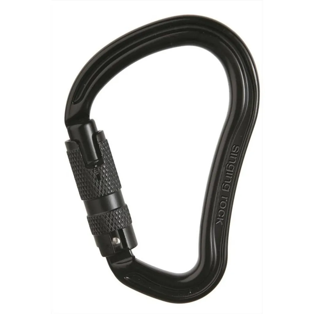 Mousqueton Noir Hector Triple Lock Singing Rock Grande Ouverture 30kN