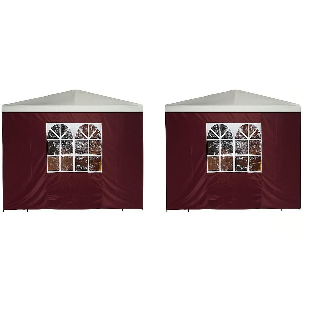 DEGAMO Pavillon Seitenwände mit Fenster, 3x1,9m, Polyester bordeaux, 2er Set