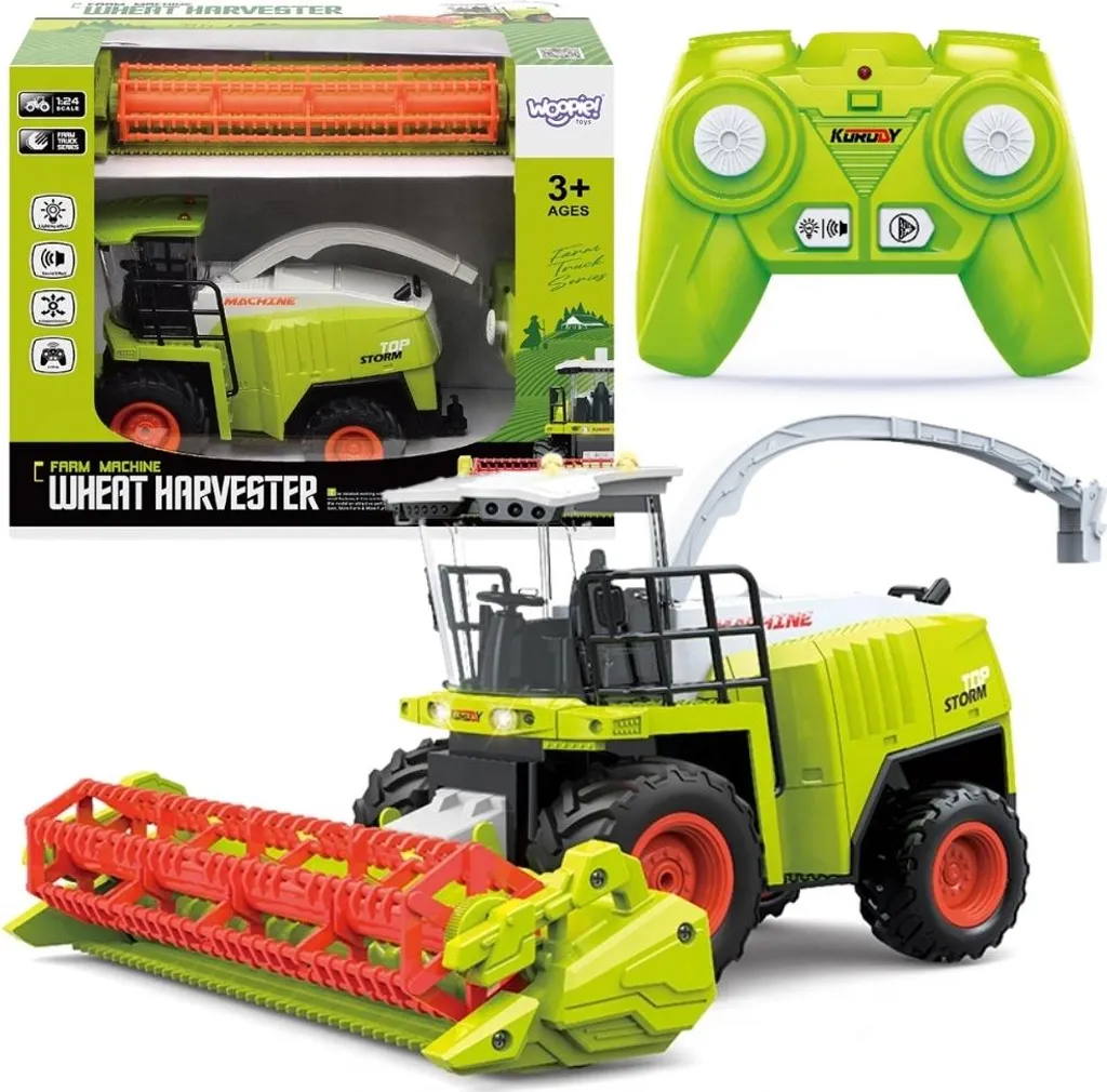 Jouet agricole moissonneuse télécommandée pour enfant style rétro