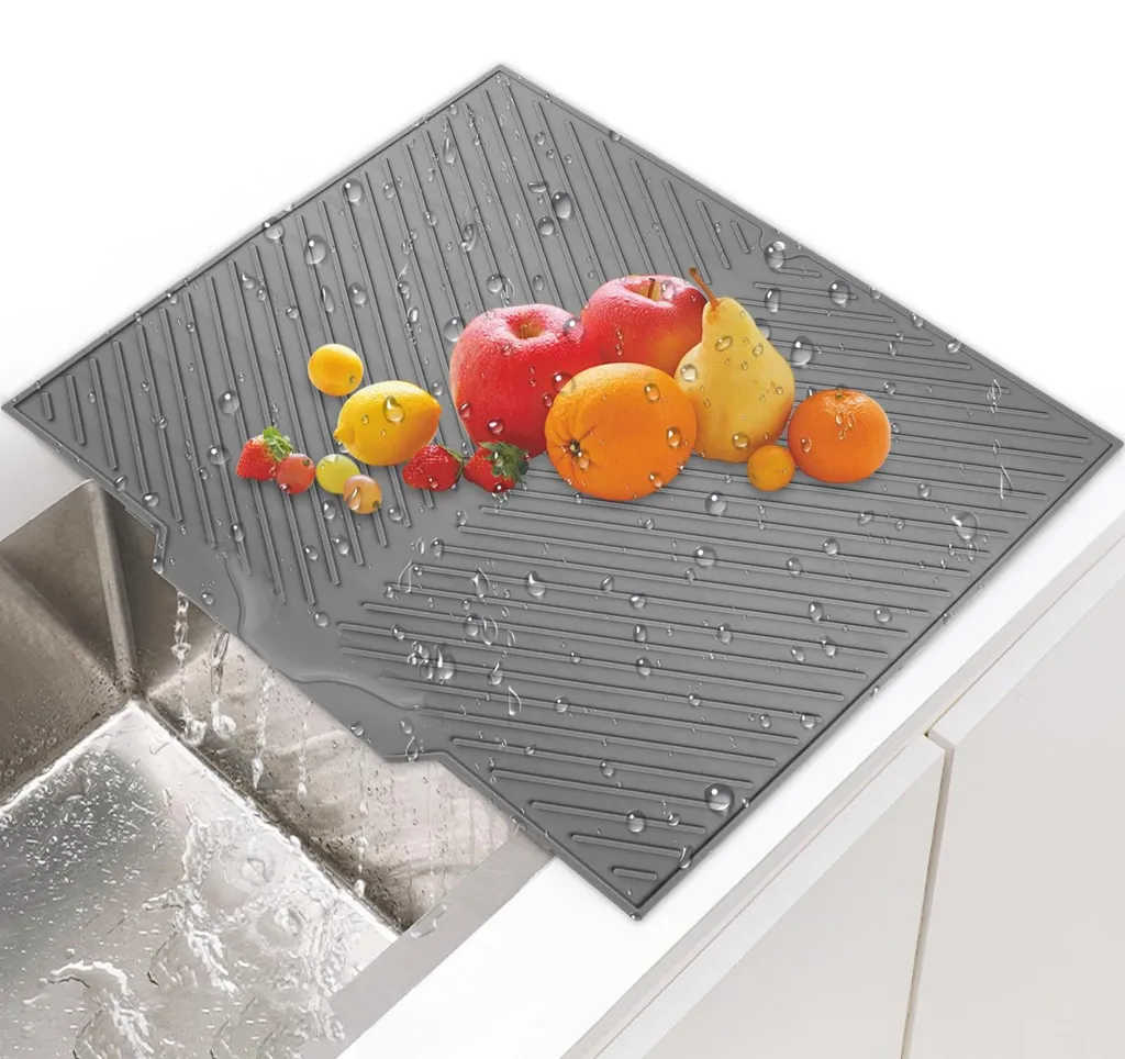 Égouttoir vaisselle pliable en silicone antidérapant pour plan travail