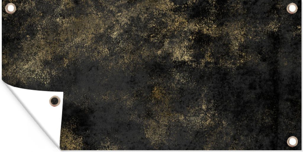 MuchoWow 80x40 cm Outdoor-Poster Gartendeko Sichtschutz Garten Poster für den Garten Schwarz - Gold - Glitter