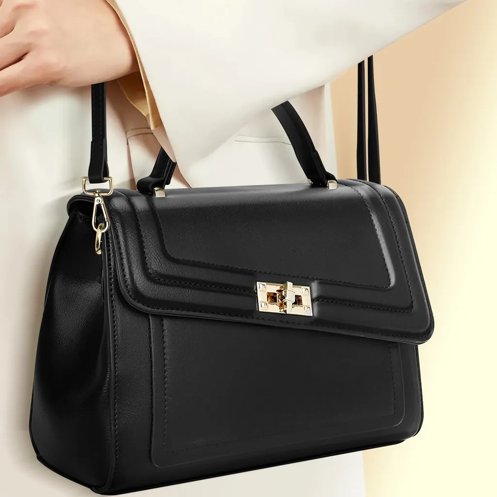 Borsa Donna Gallantry Nera Ecopelle - Tracolla Elegante Multitasche - 3