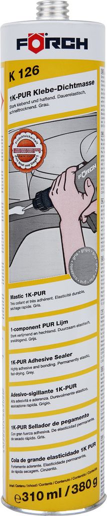 Förch K126 1K-PUR KLEBE-DICHTMASSE schwarz 310ml Karosserie Spoiler Metallkleber