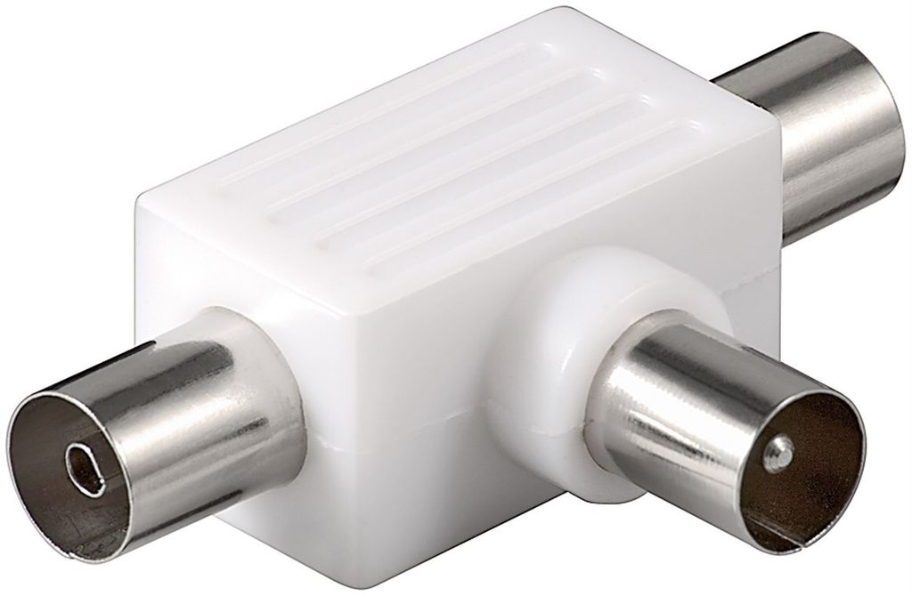 goobay Adaptateur coaxial en T 2 x coaxial femelle sur Image du produit 