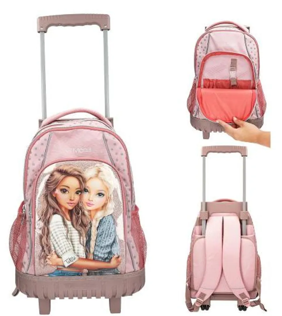 Sac à dos à roulettes Depesche TOPModel DOTS - Trolley scolaire à pois
