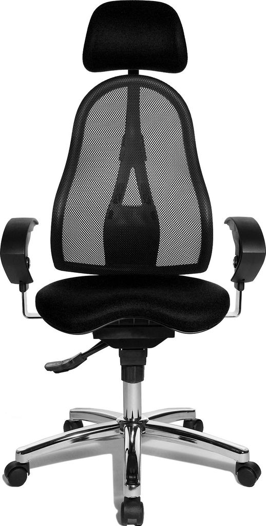 Drehstuhl Sitness 45 - schwarz mit Armlehnen. Produktbild 