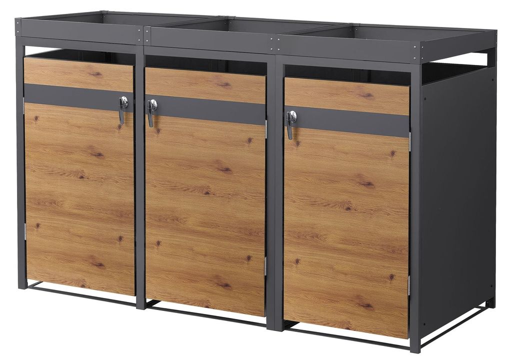 ML-Design Mülltonnenbox mit Pflanzdach für 3 Tonnen 240L Produktbild 