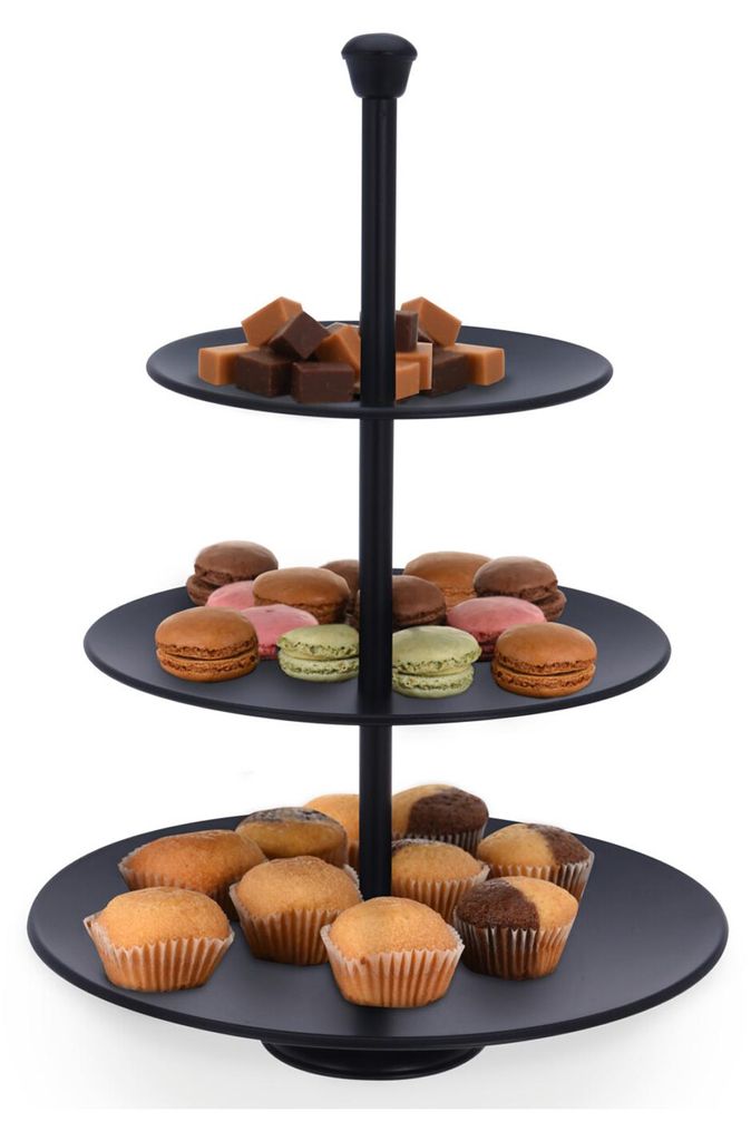 ORION Etagere Schwarz Kuchenplatte Kuchenständer Produktbild 