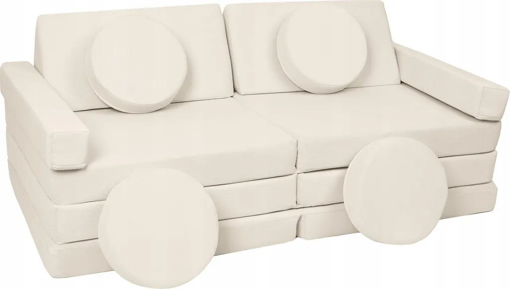Fauteuil bloc mousse modulable beige pour chambre d'enfant et jeux