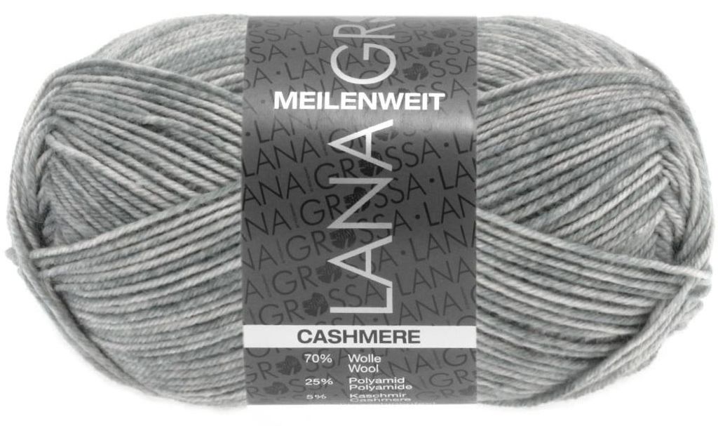 Lana Grossa - Meilenweit 4-fach 50g Cashmere 0002 hellgrau Produktbild 
