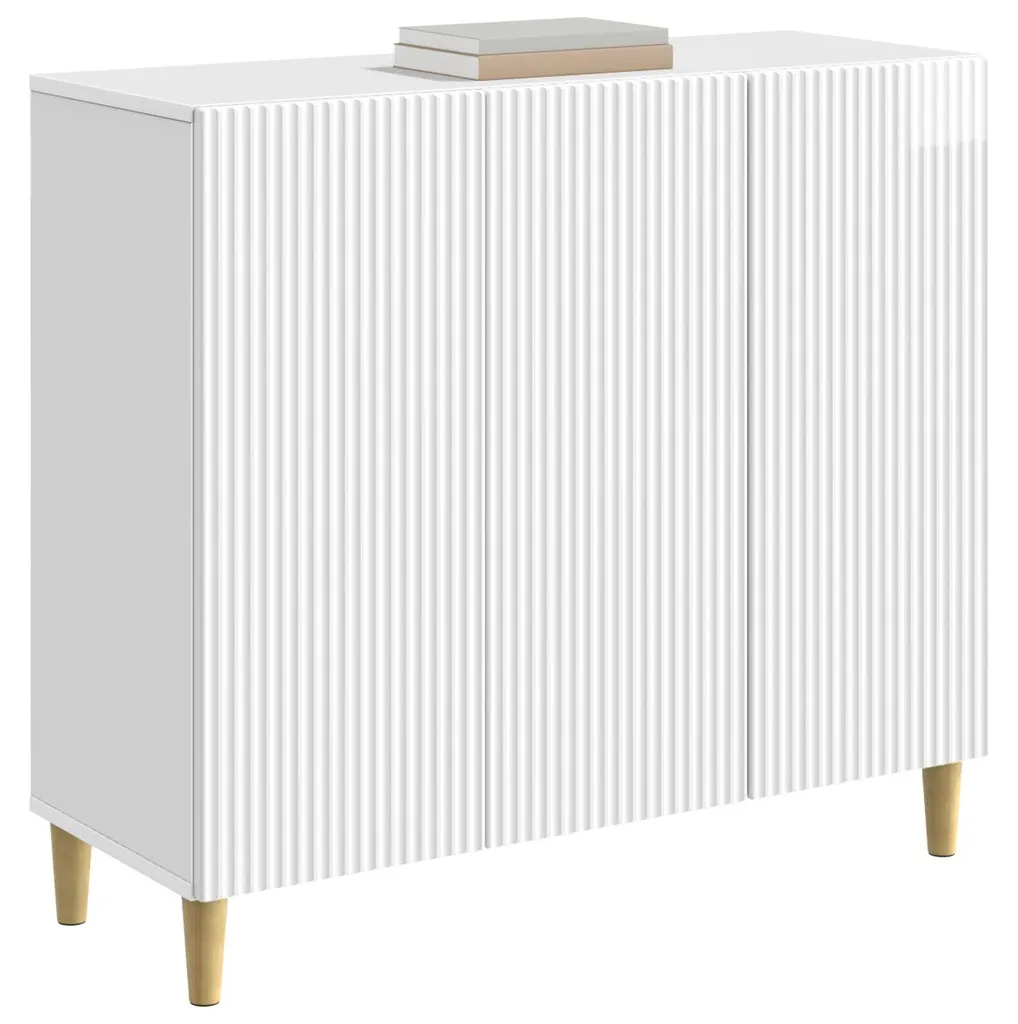 Buffet blanc brillant 89 cm : fini le désordre avec ce meuble compact