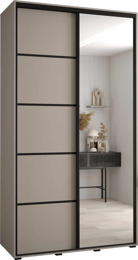 Kryspol Dakota 5 Schrank, zwei Türen - 235,2x140x60cm - Kaschmir Schwarz
