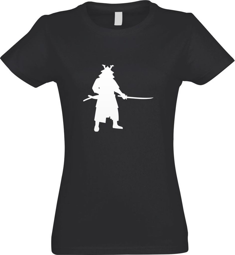 Kiwistar - T-Shirt tailliert - Damen - Graphit - Samurai Bushi Kämpfer - mit Motiv Bedruckt - Funshirt Design - Sport - Freizeit - Damen - S