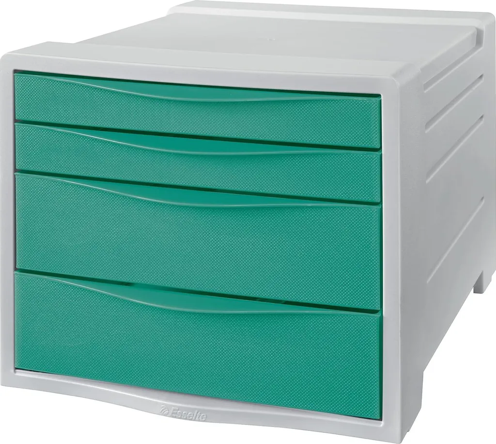 Mini bloc magasin 4 tiroirs vert pour documents et bureau - 25x18cm