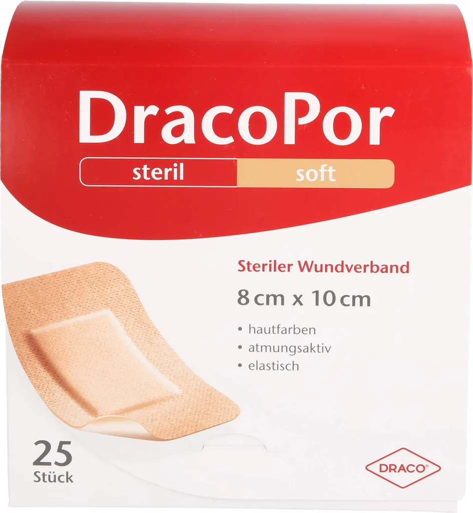 Pansement stérile Dracopor pour soins post-opératoires 8x10 cm - 25 pcs