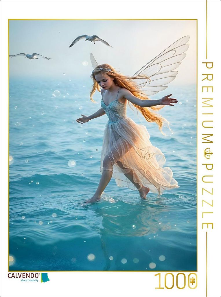CALVENDO Puzzle Die Meeresfee der Freiheit – Wo Wellen fliegen lernen | 1000 Teile Lege-Größe 64x48cm Foto-Puzzle für glückliche Stunden