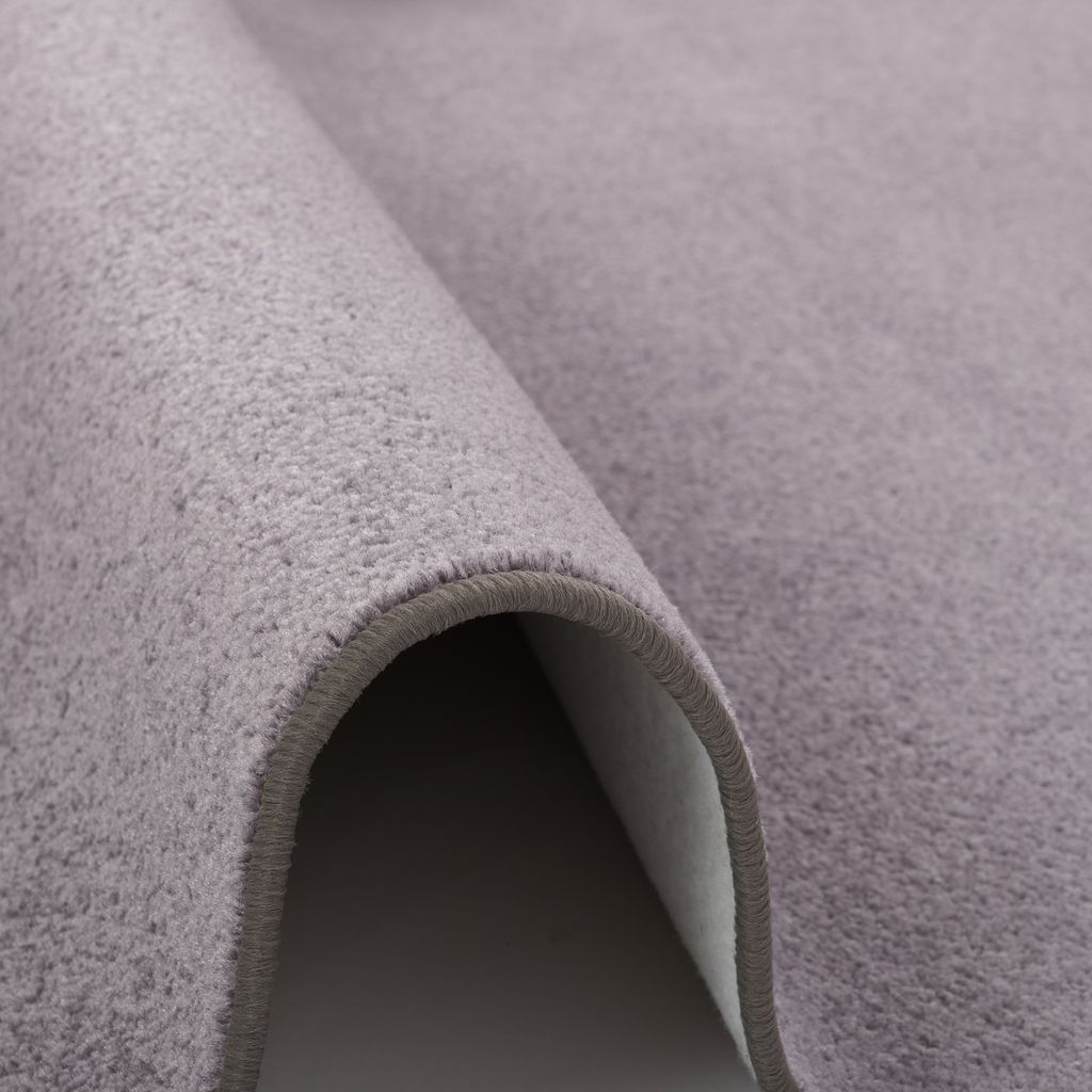 Trend Velours Teppich Läufer Kurzflor Modern Pflegeleicht Einfarbig, Größe:80x320 cm, Farbe:Grau