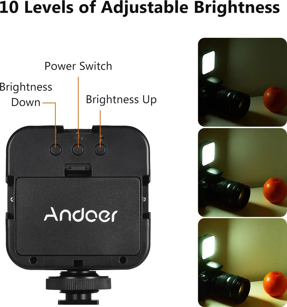 Faretto LED Fotocamera Andoer: Luce 6500K per Vlogging e Youtube Pro