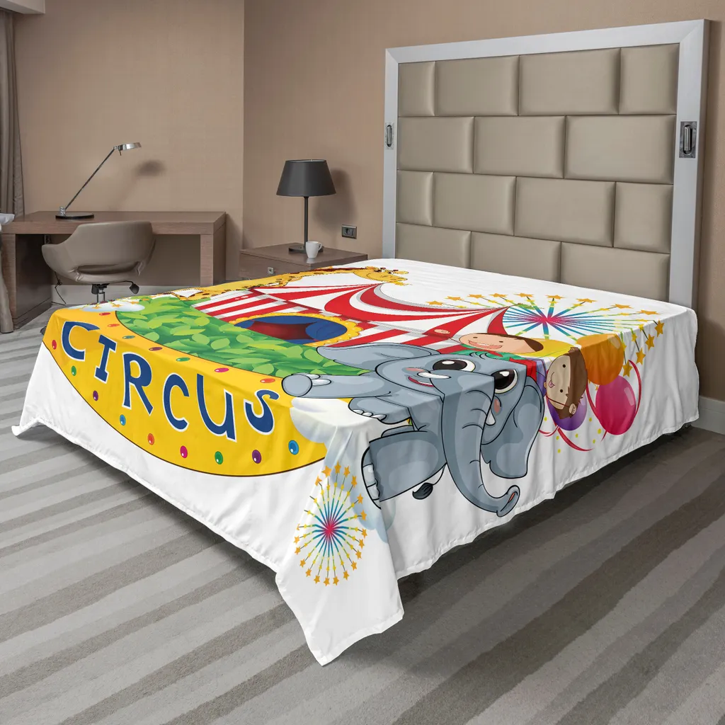 Drap plat supérieur thème Cirque Enfant 244x205 cm Drap de lit Doux