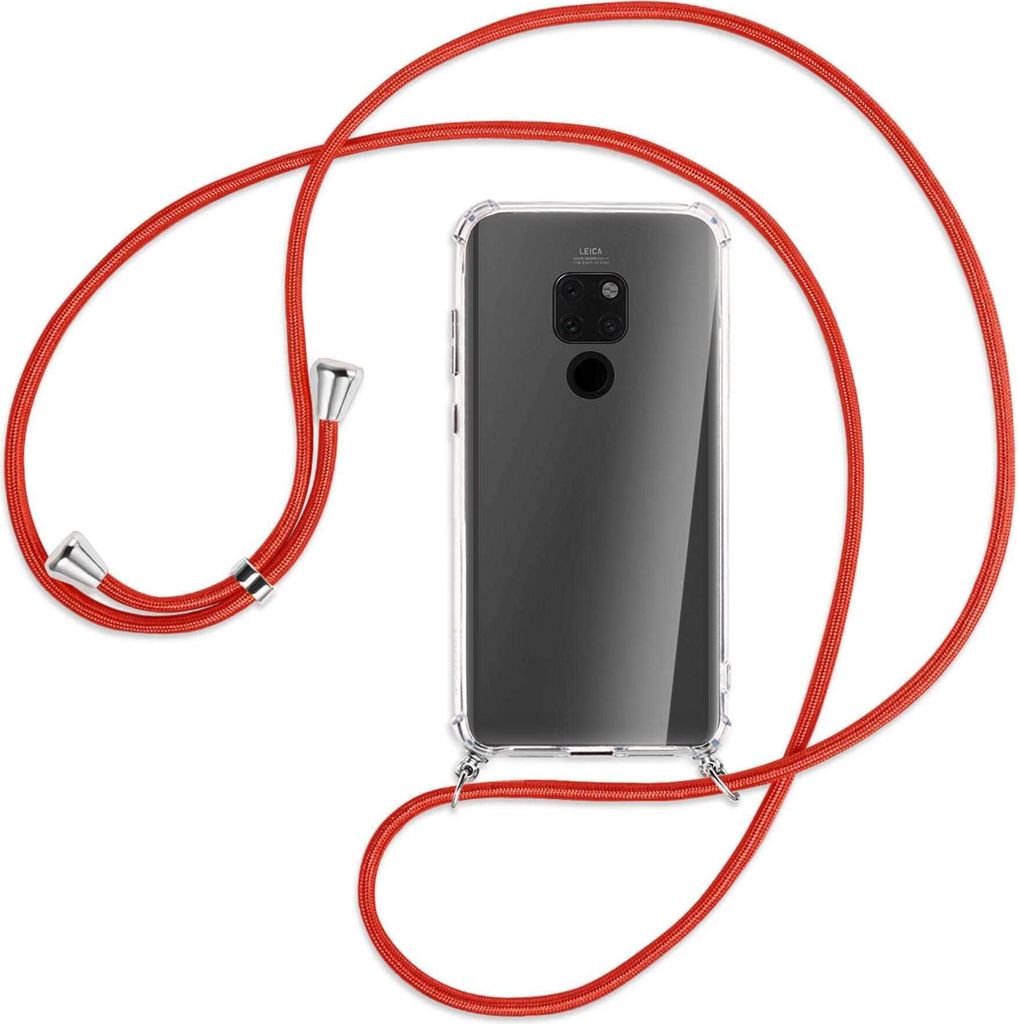 Handykette Backcover-Schutzhülle mit Band (Metall silberfarben) für Huawei Mate 20 - roségold