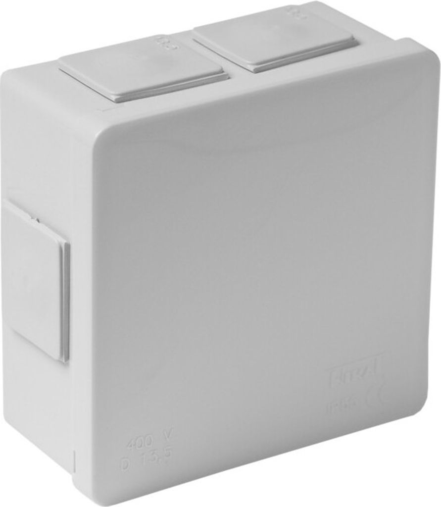 Aufputzdose, hermetisch, grau, aufschnappbar, 86x86x40 IP55, Viplast 00203
