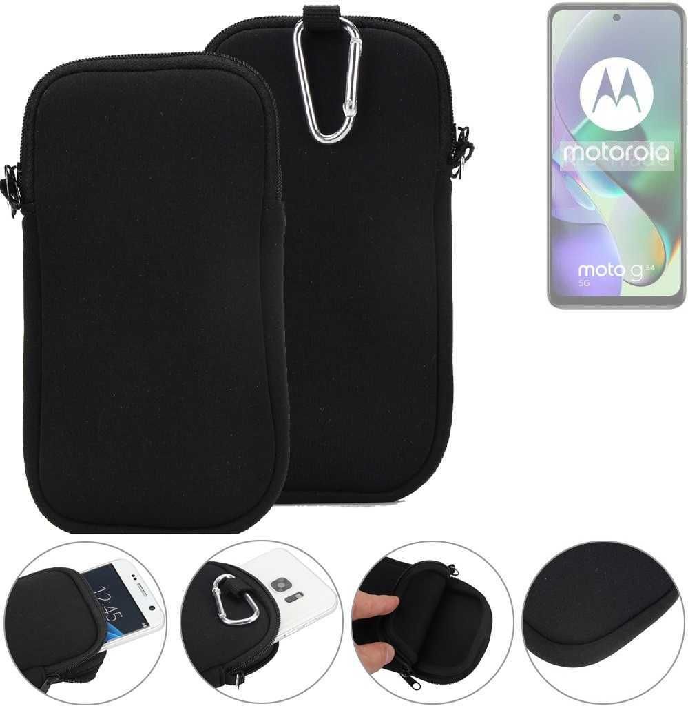 K-S-Trade Neopren-Hülle Handyhülle kompatibel mit Motorola Moto G54 5G Schutzhülle Neoprenhülle Sleeve Schutz-Hülle Gürtel Tasche Case Holster