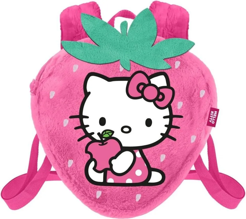 Sac à dos Hello Kitty Strawberry avec peluche 3D et bretelles confort