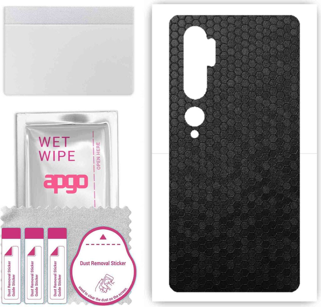apgo Rückseite Schutzfolie, Skin, kompatibel mit Xiaomi Mi Note 10 Pro, Hinten Displayschutzfolie aus Vinylfolie, kratzfest, einfache Montage - Sc...