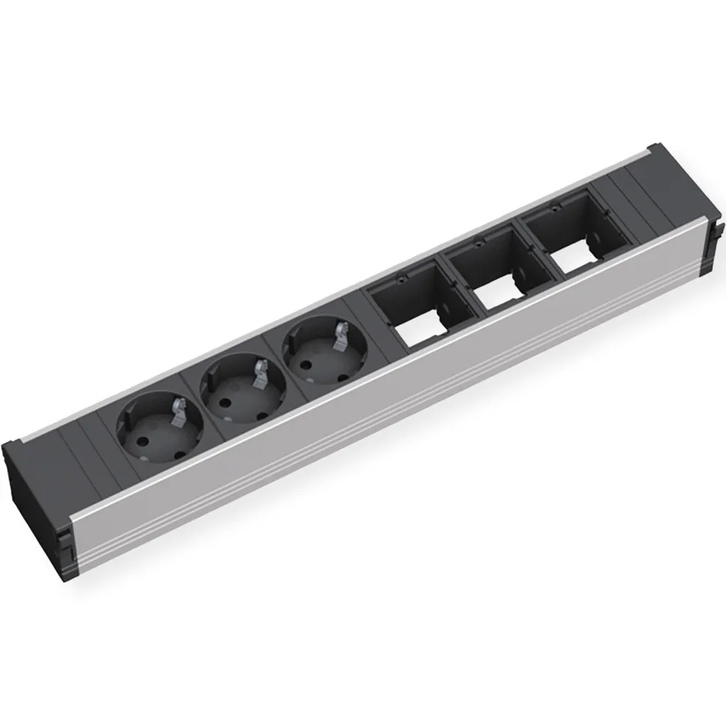 Équipez votre bureau avec le rail de prises 3xSchuko 3xABD noir 912.006