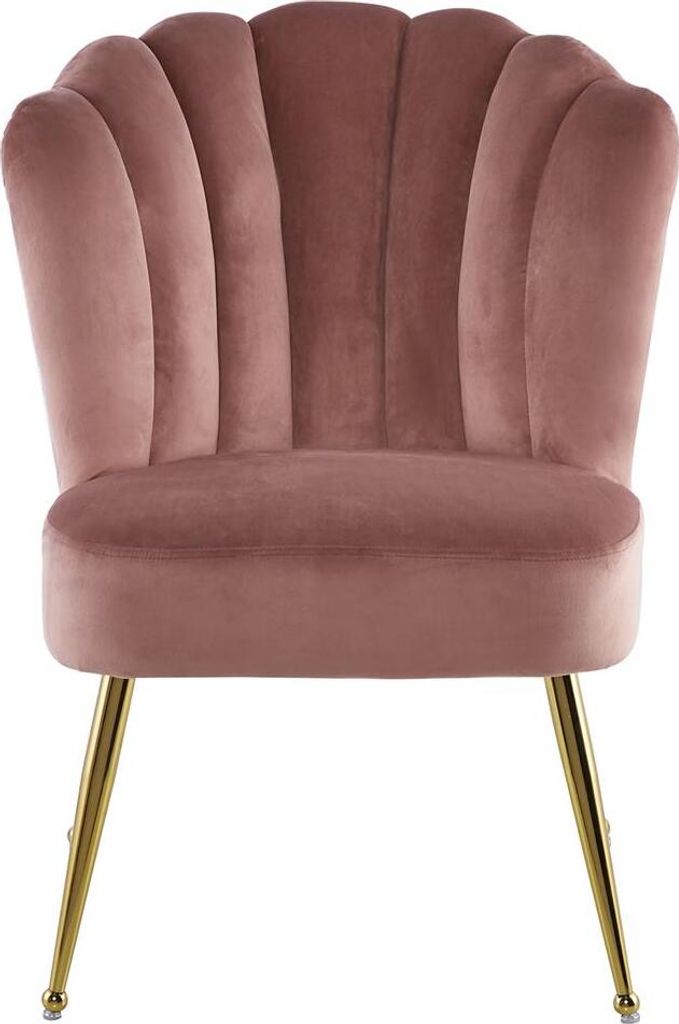 QIYANO Design-Stuhl Rosa, Samt, Gold, Metall, Komfortabel, Wohnzimmer, Esszimmer