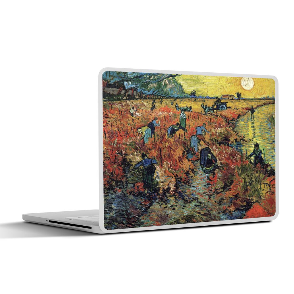 MuchoWow Laptop Aufkleber Sticker Cover Der rote Weinberg - Vincent van Gogh 31x22.5 cm - Laptop-Deko