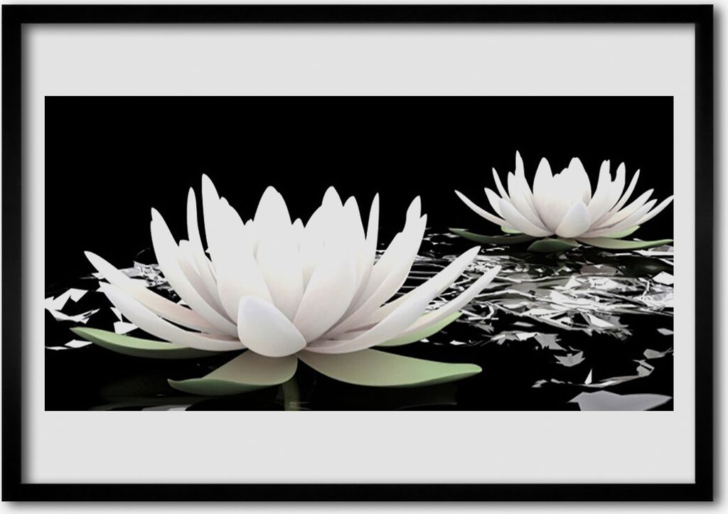 Bild 100x70 MDF-Rahmen Wandkunst Blumen Pflanzen Natur