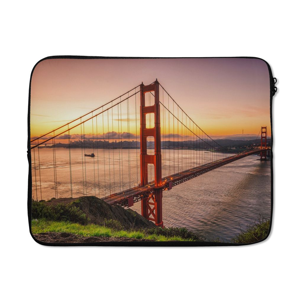 MuchoWow Laptop Hülle 15 Zoll Brücke - Wasser - Vereinigte Staaten Laptoptasche - Laptoptasche - Sleeve - Rundum-Schutz