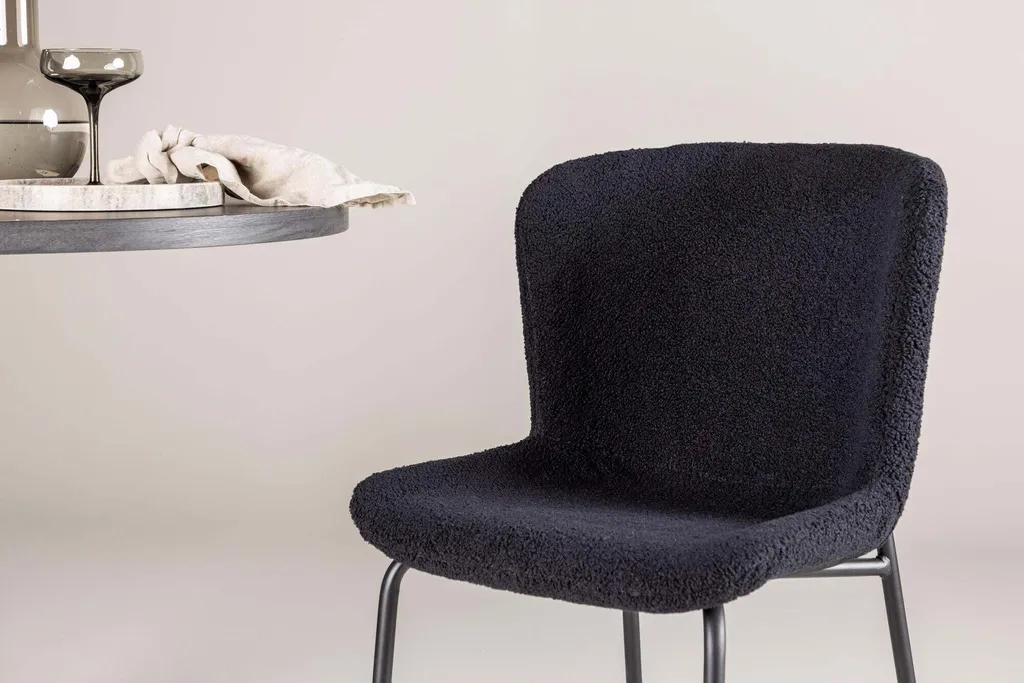 Chaise de salle à manger pour petit espace Modesto Noire 48cm Design - 5